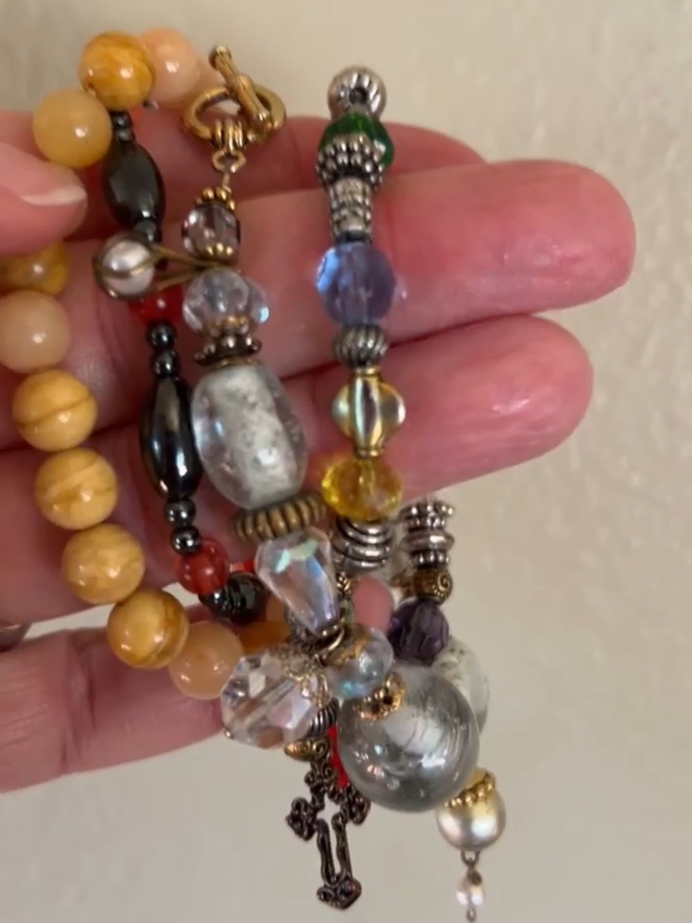 Set of 4 Vintage Bead Bracelets.
